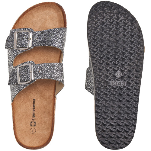 Alpine Swiss Womens Casual Double Strap Slide Sandals Alpine Swiss